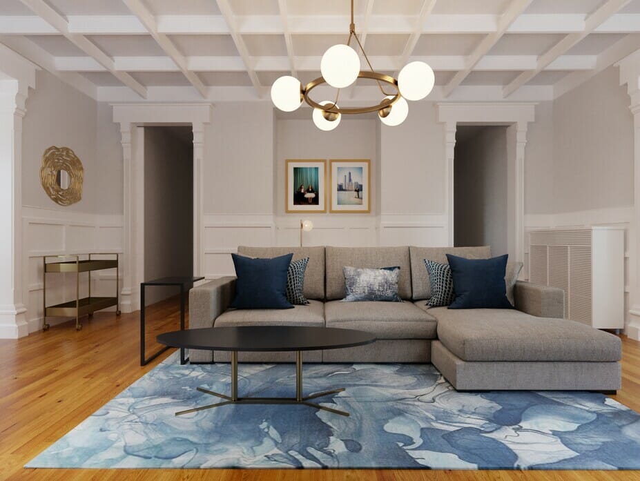 Intimate modern classic living room interior design