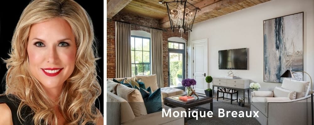 Modern rustic living room by one of the top interior decorators, Monique Breaux