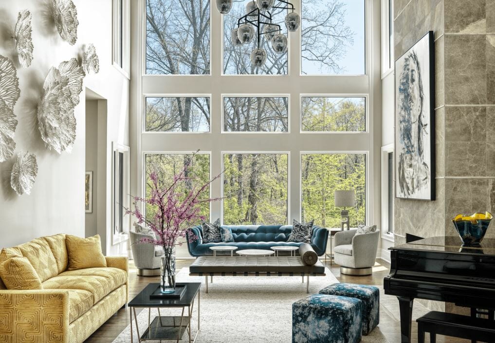 Opulent living room space by one of the top St. Louis interior designers