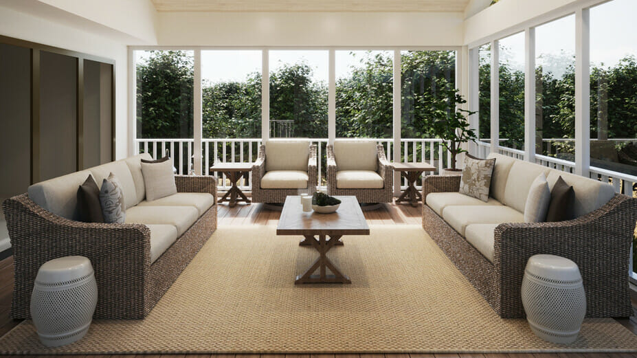 Sunroom as part of backyard patio design