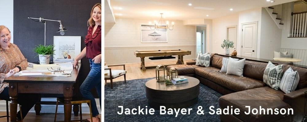 Modern living room by one of the top Baltmore interior designers, Jackie and Sadie