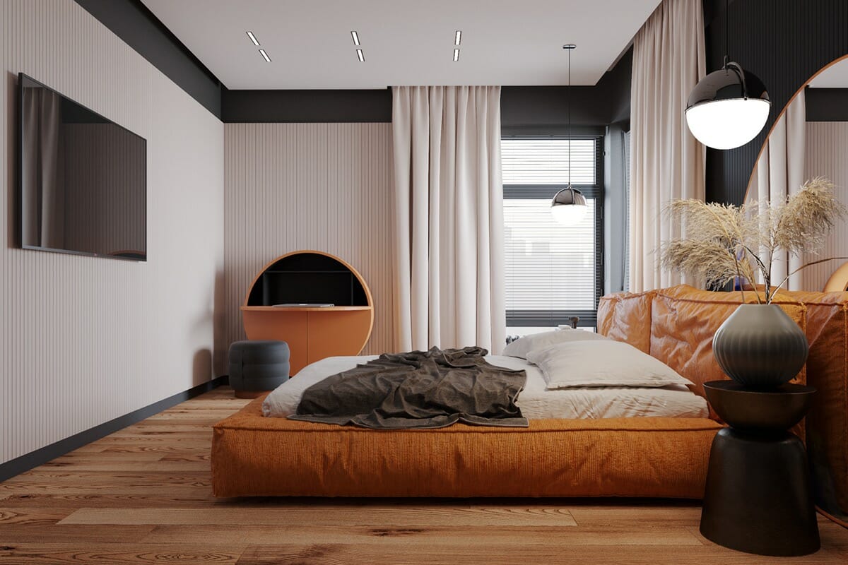 Orange bedroom according to color psychology - Home Designing
