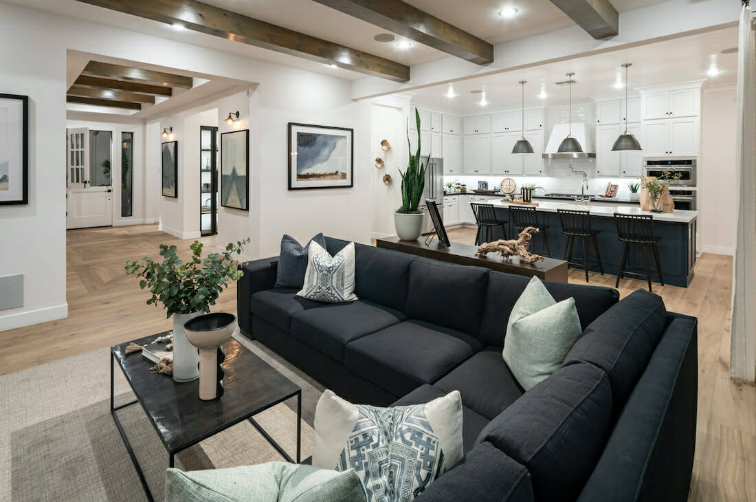 hire an interior designer living room and kitchen