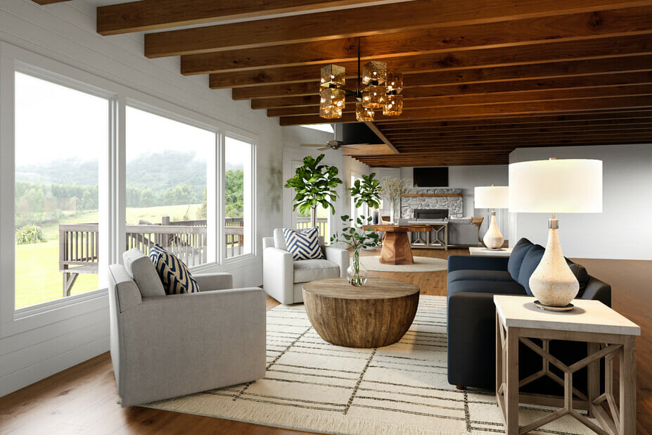 modern cabin living room