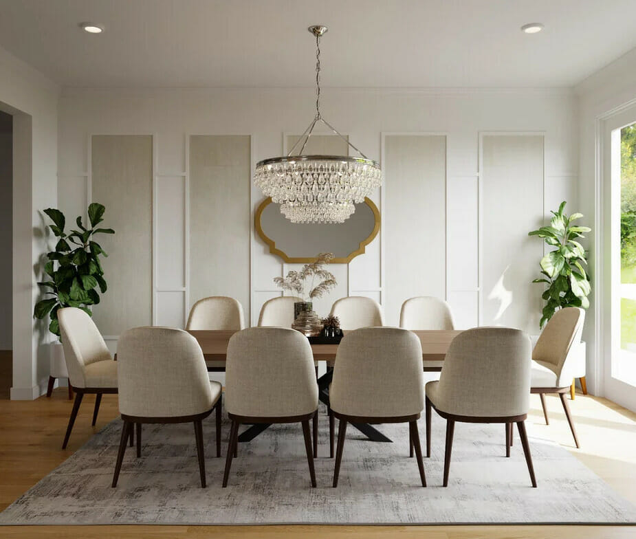 Glam dining room decor render by Decorilla