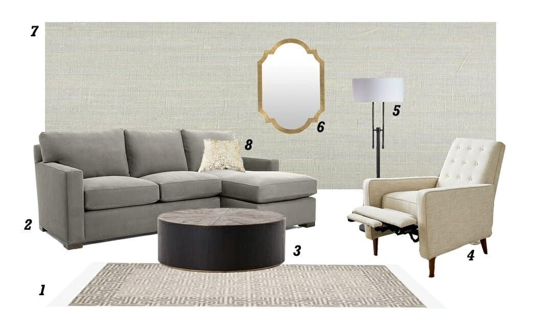 Glam living room decor picks by Decorilla