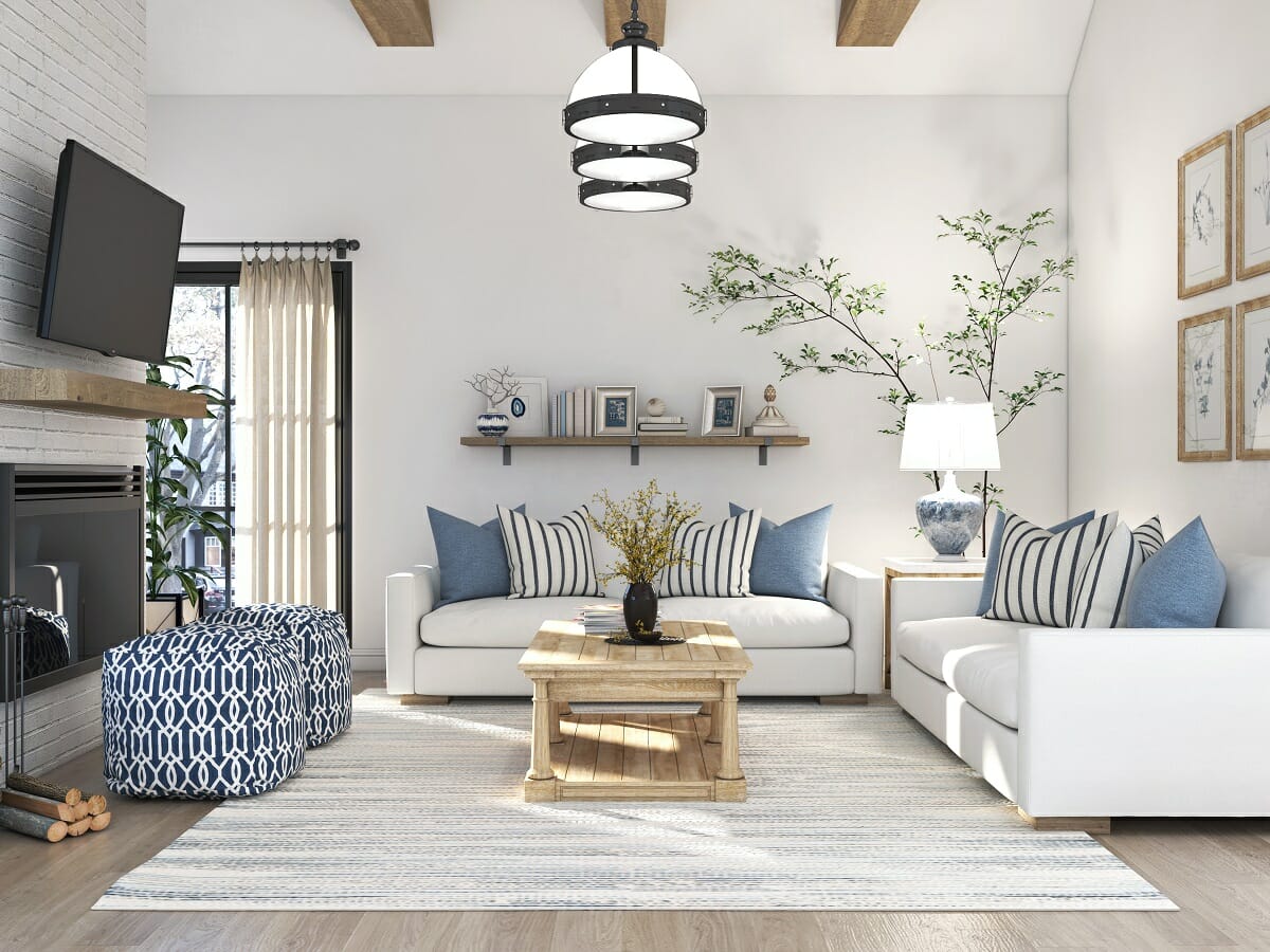 Light living room by online interior designer Shofy D