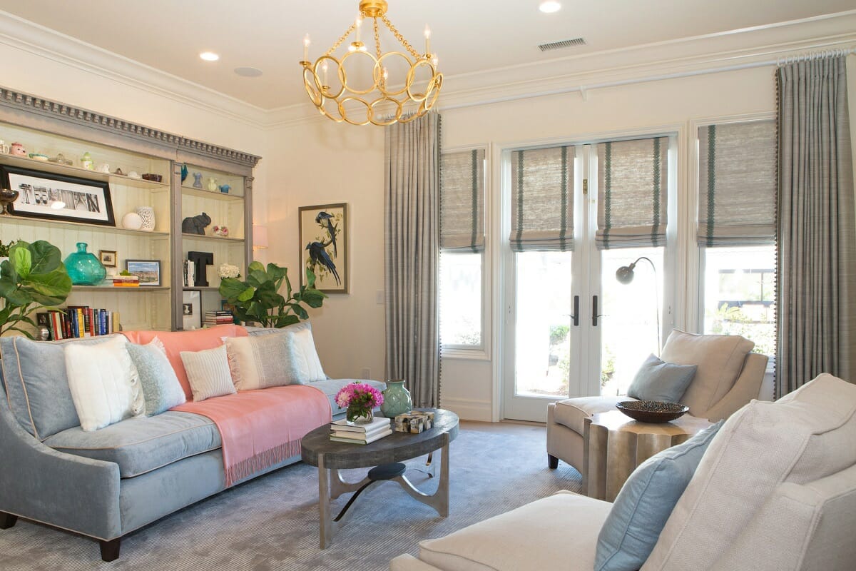 Living room by online interior designer Lori Dennis
