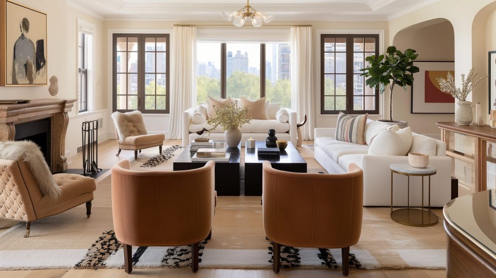 Living room by top Decorilla New Jersey Interior designers