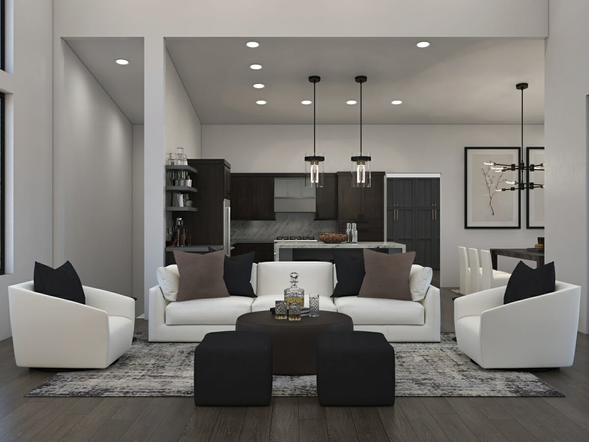 Monochromatic living by Shody D online interior designer