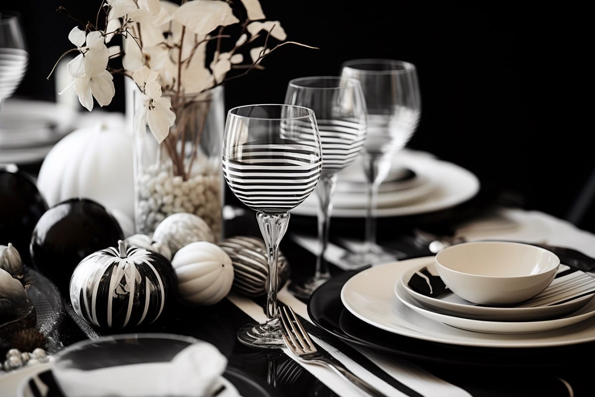 Monochromatic thanksgiving table decor