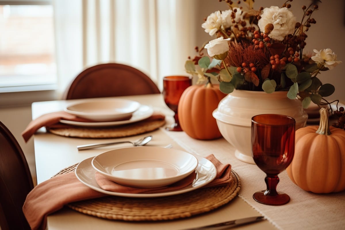 Terracotta thanksgiving table decor