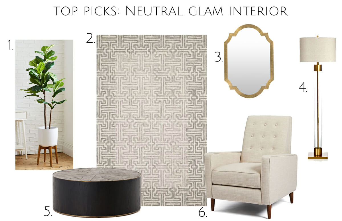 Top picks for neutral interiors with glam home decor