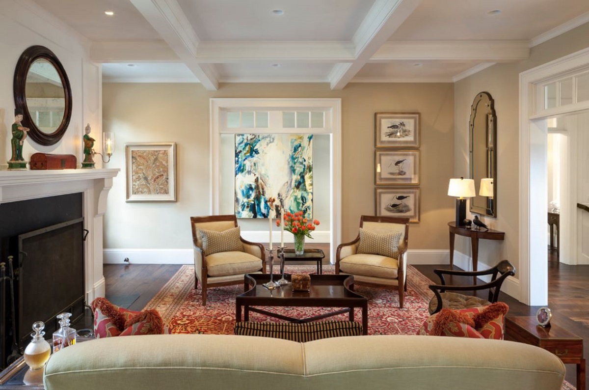 Traditional living room furniture in an open concept - Houzz