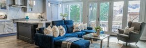 Transitional Living Room and Kitchen