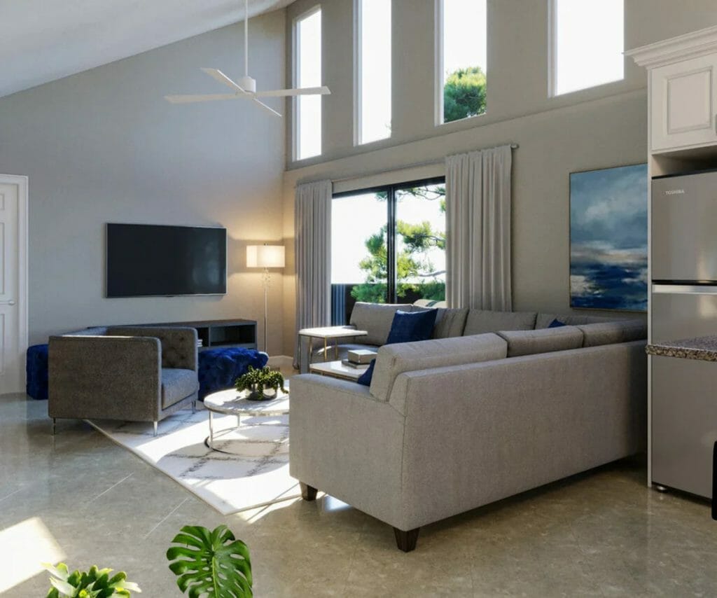 Before & After: Transitional Kitchen and Living Room Makeover