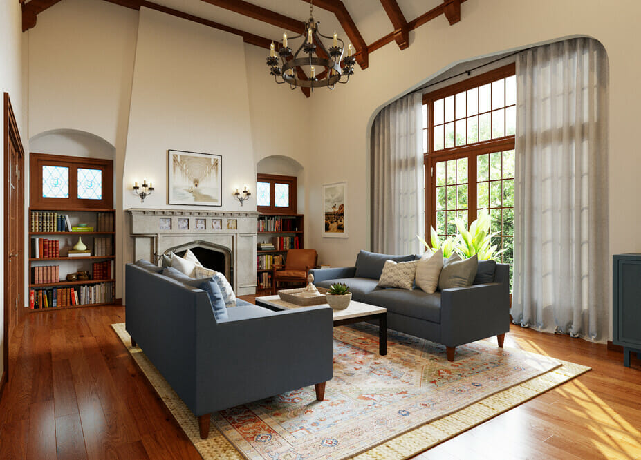 Tudor house interior with decor