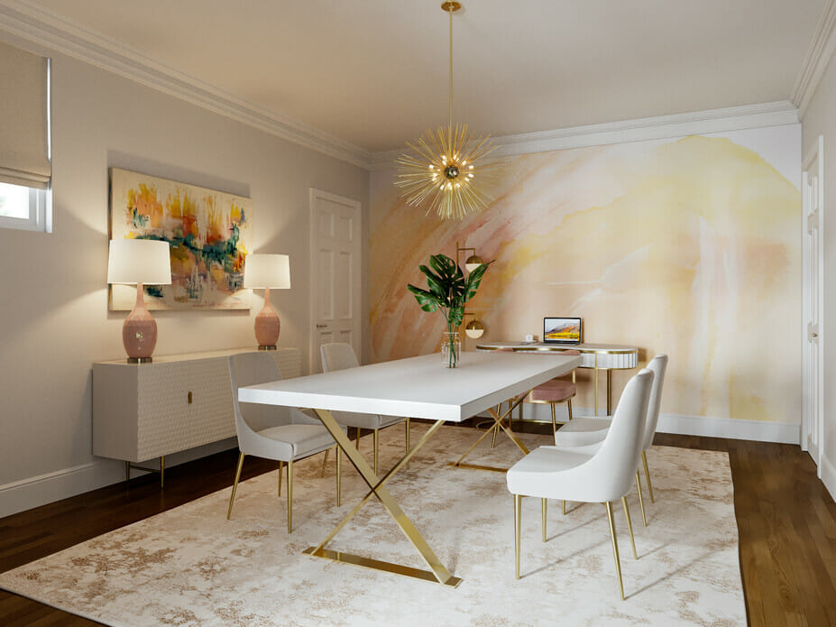 light dining room color ideas by decorilla designer, theresa W