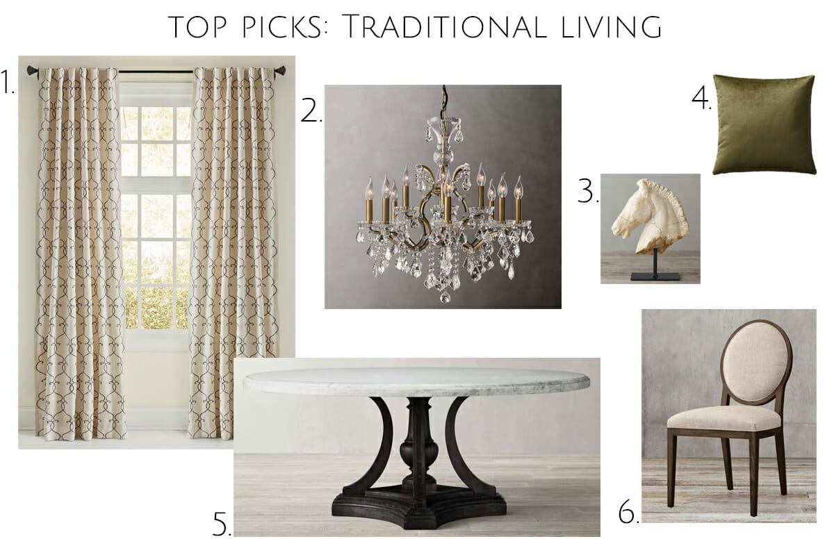 traditional living room and dining nook top picks