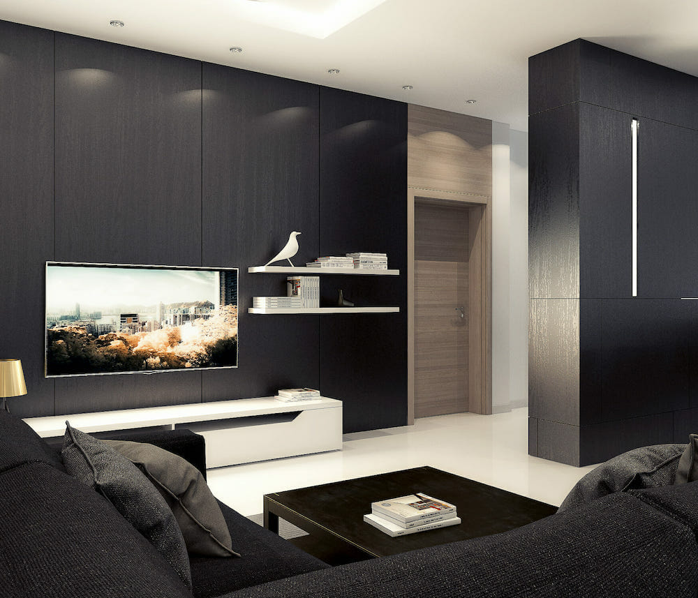 Black and white interior design by Decorilla's Mladen C