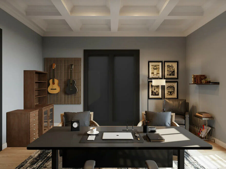 Home office interior by Decorilla designer Liana S