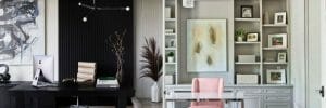 Masculine and feminine home office decor