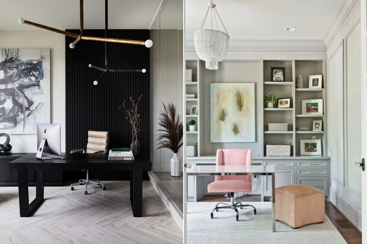 Before & After: Masculine and Feminine Home Office Designs - Decorilla