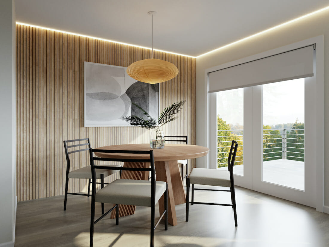 Minimalist dining area ideas by Decorilla designer, Drew F.