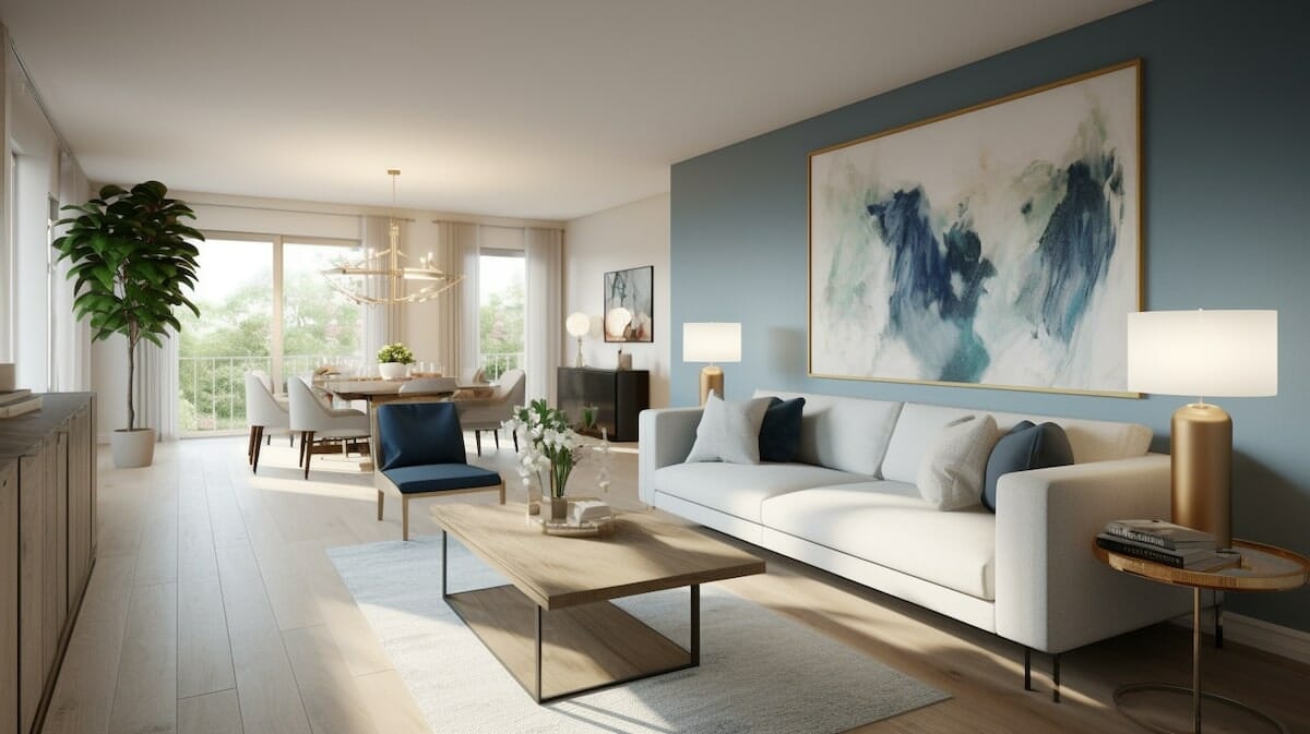 Serene contemporary interior design for an open living space (1)
