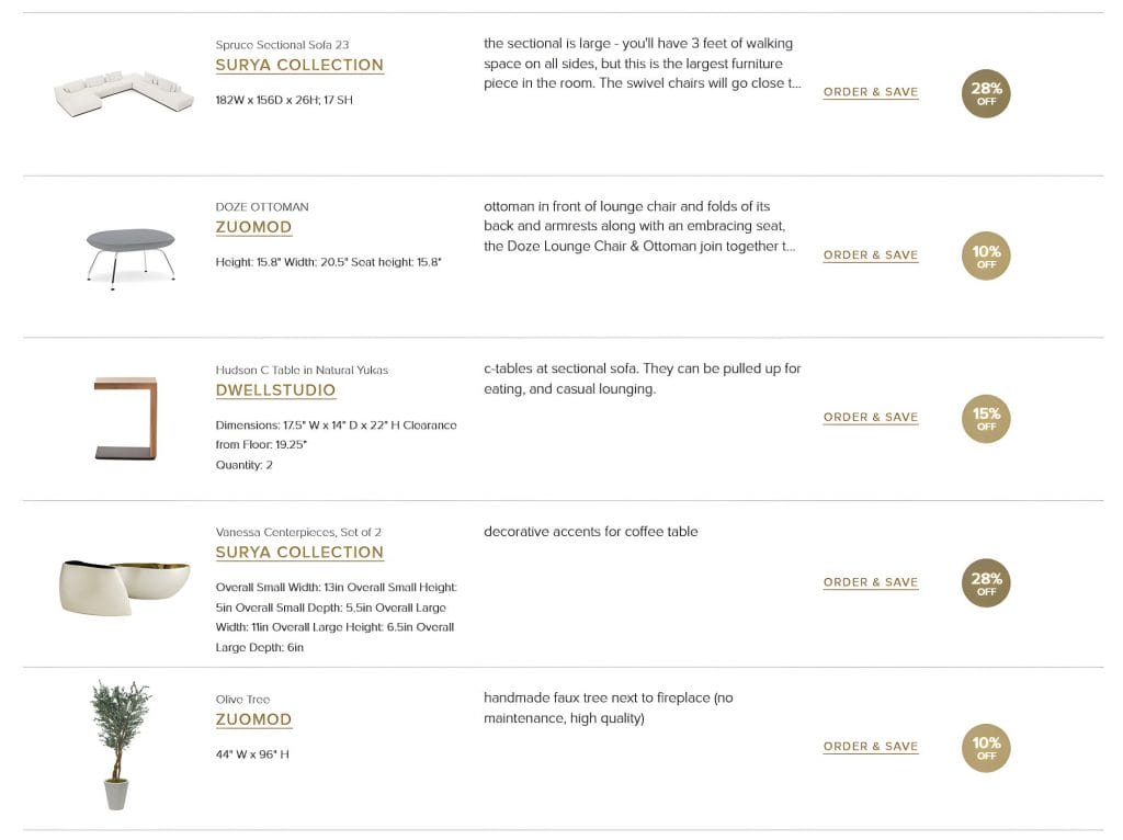 Shopping list by Decorilla