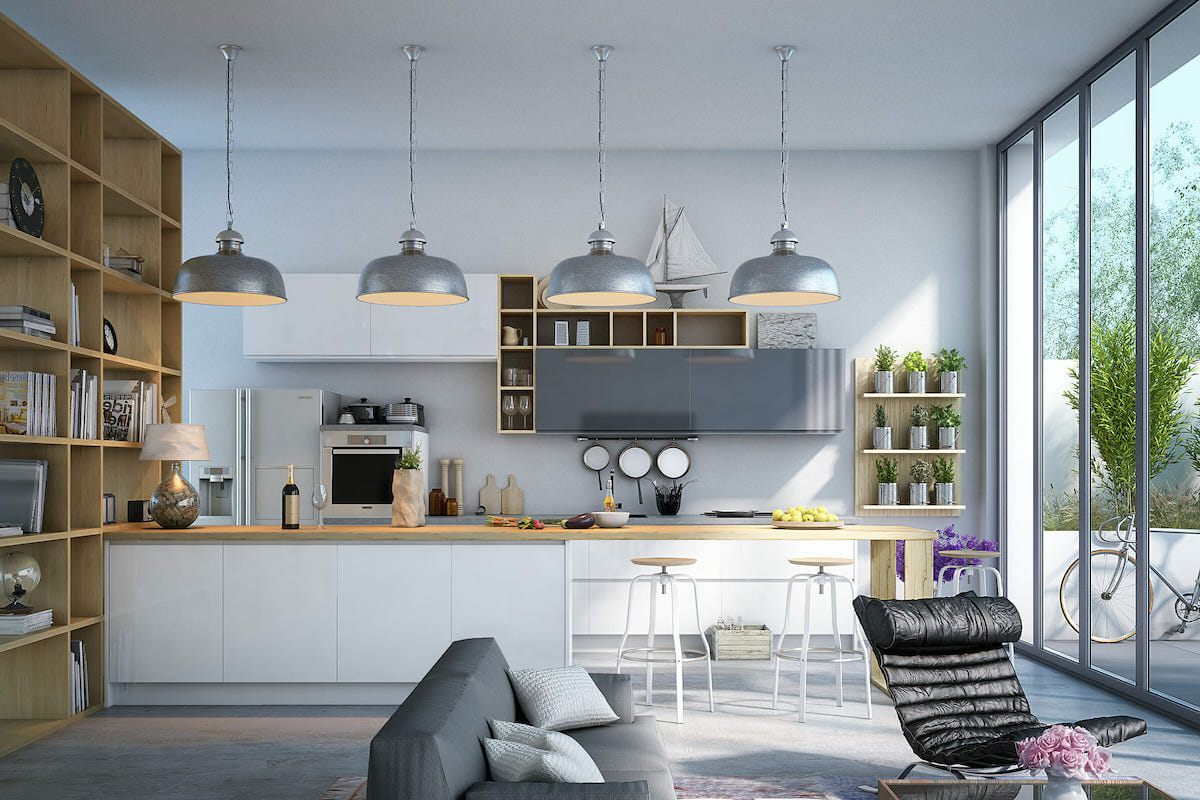 Small industrial kitchen by online interior designer rajna s