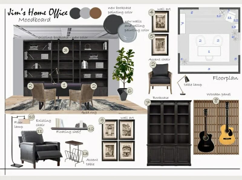 Traditional Home Office Mood Board