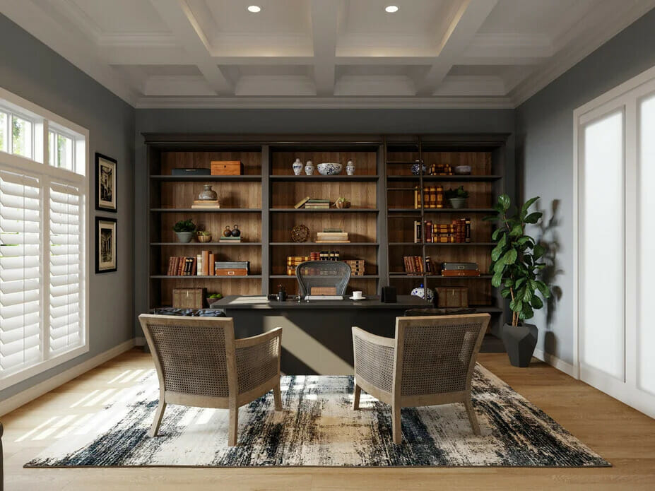 Traditional home office by Decorilla designer Liana S