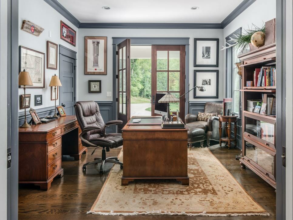 Before & After: Traditional Home Office Interior Design - Decorilla