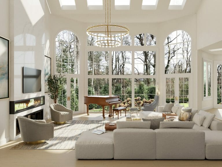 Before & After: Classy All White Interior with Gold Accents