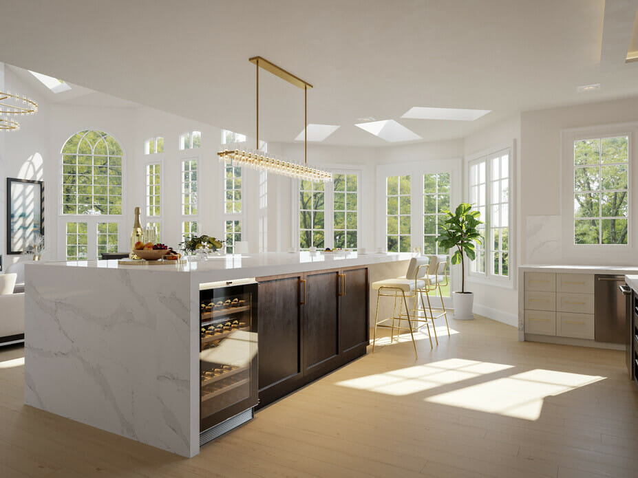 All white kitchen interior