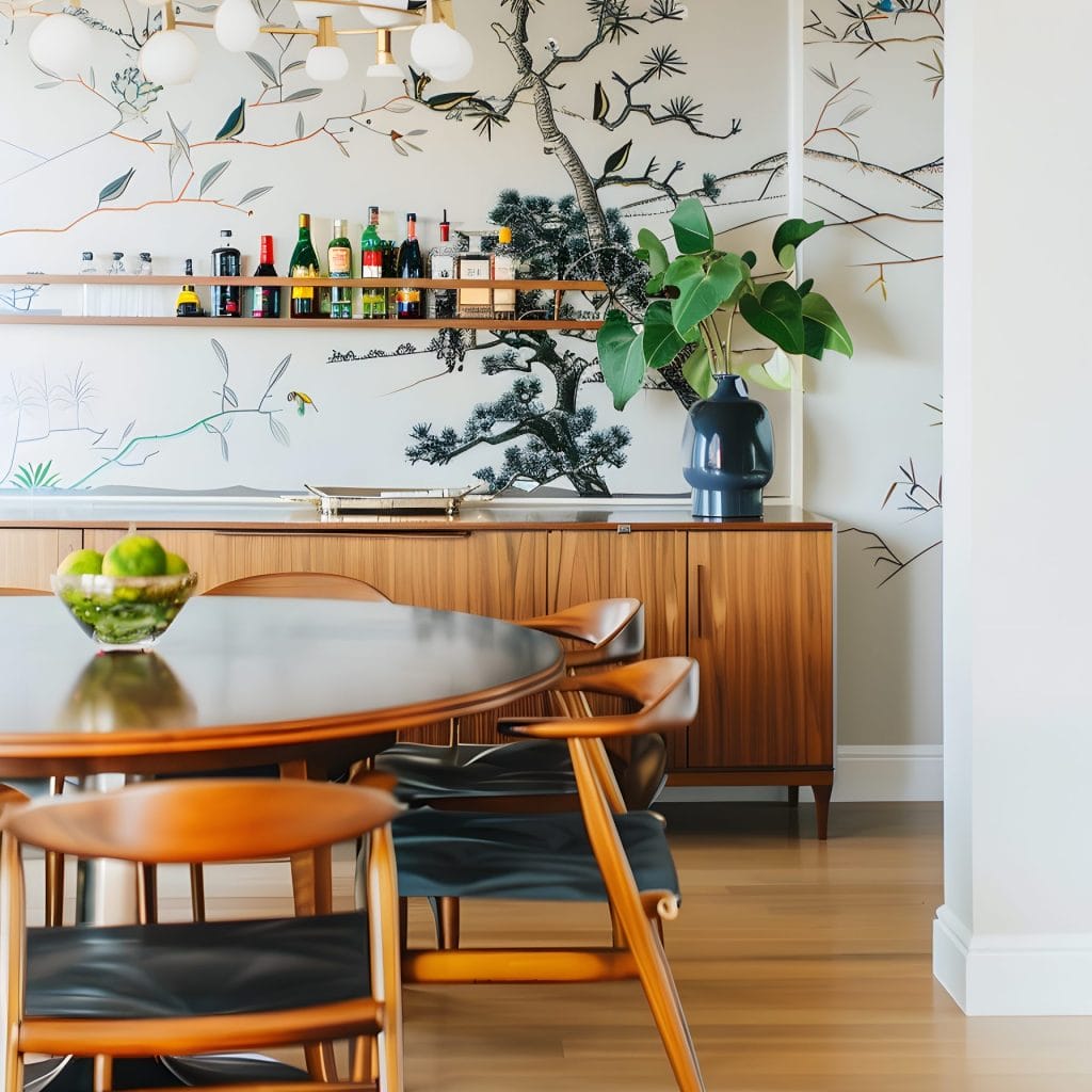 Biophilic dining room interior design by Decorilla