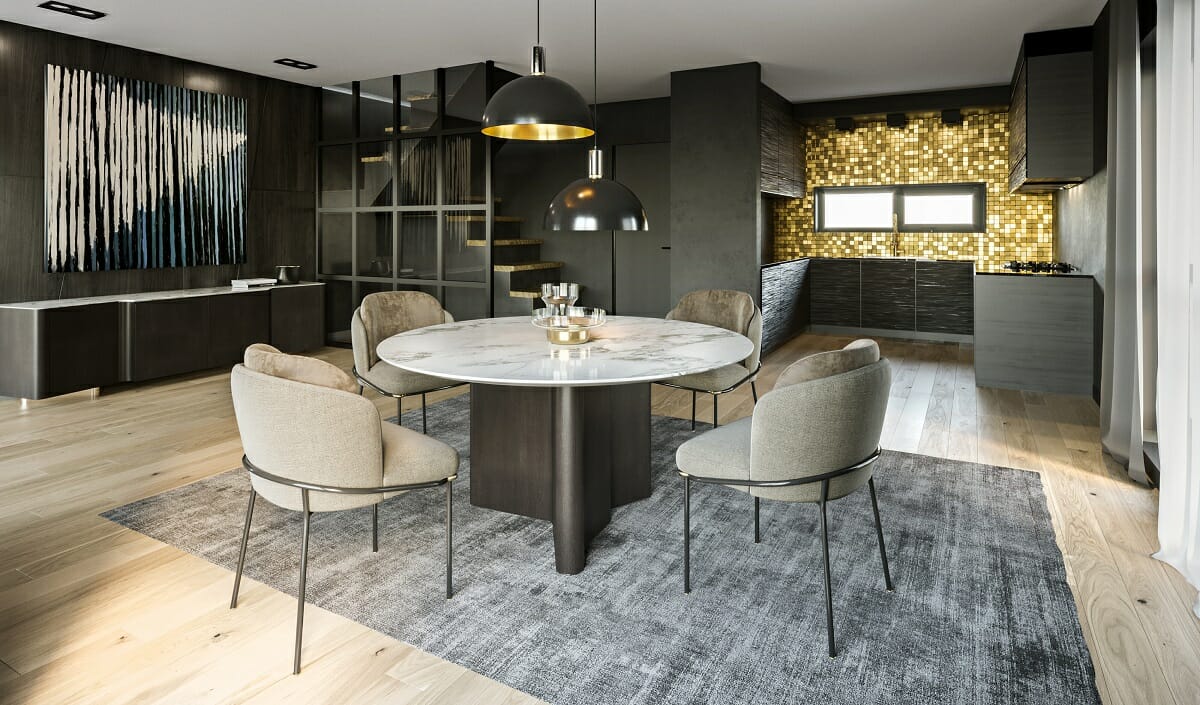 Contemporary kitchen and dining by online interior designer Darya Naryshkina