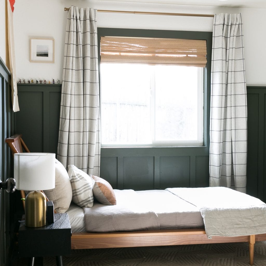 How to hang curtains, bedroom by Decorilla designer, Amanda J.