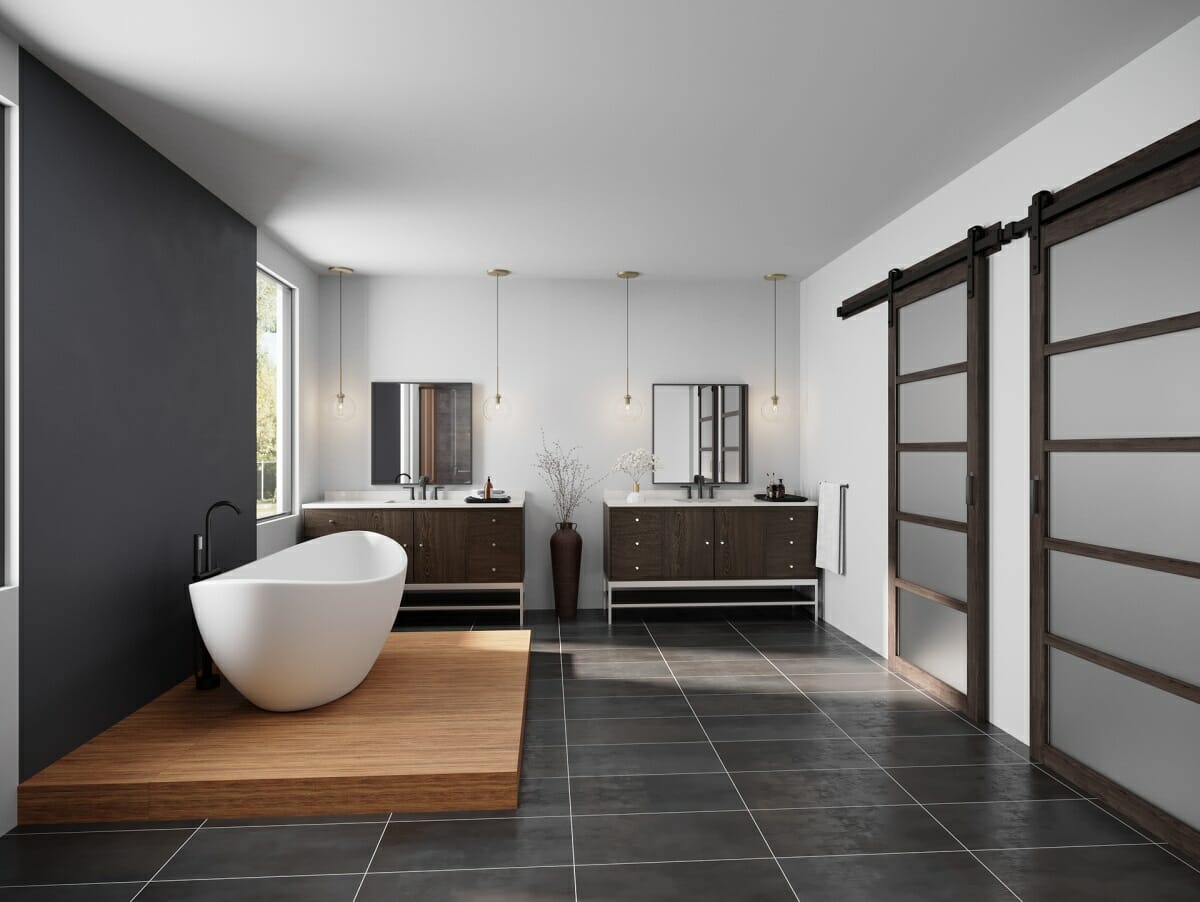Luxe bathroom by online interior designer Liana Salvadori