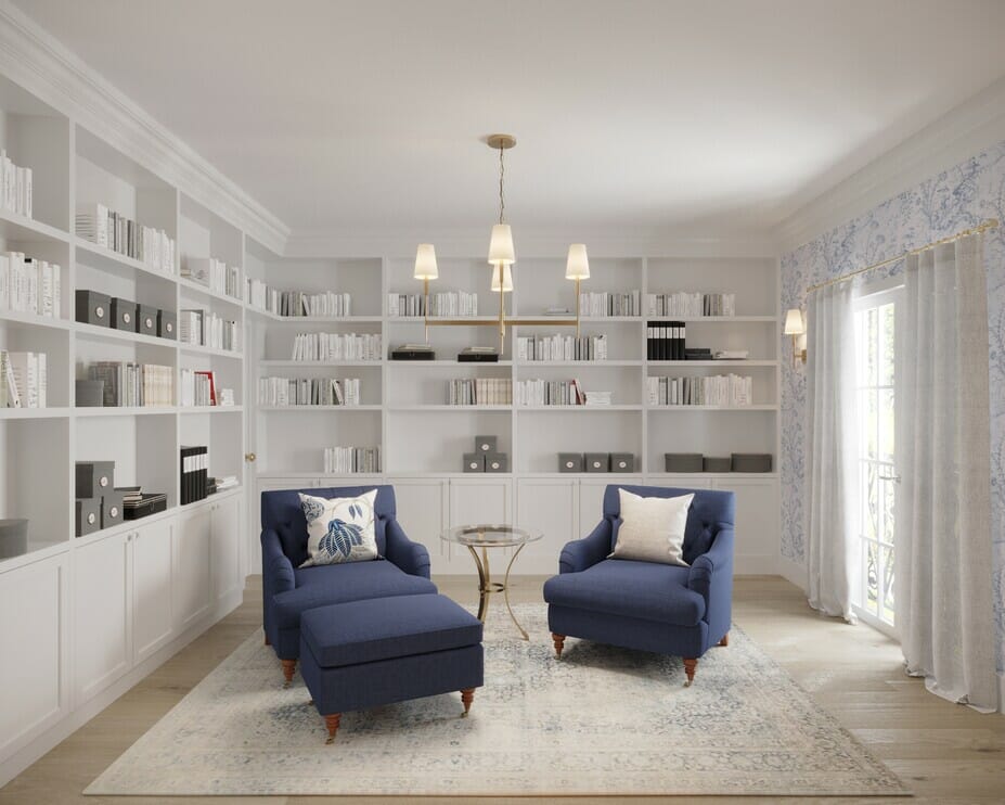 Neoclassical library interior