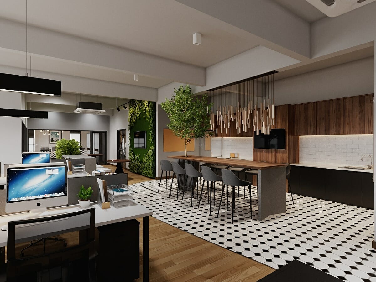 Office design by online interior designer Aida Anis