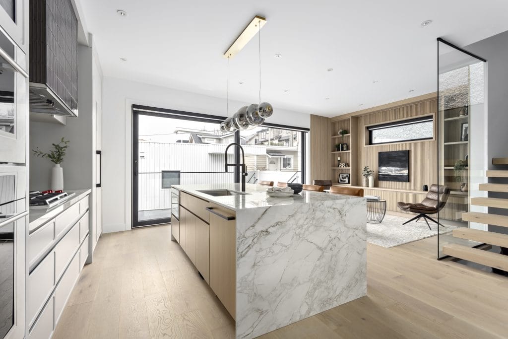 Open plan living area by Vancouver interior designer, Aleem Kassam