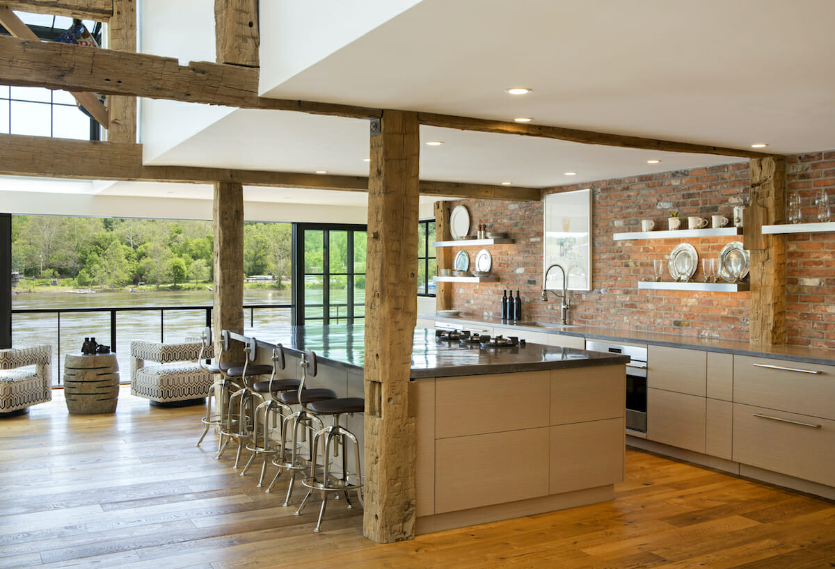 Oversized kitchen island design by Decorilla designer Stacie Y