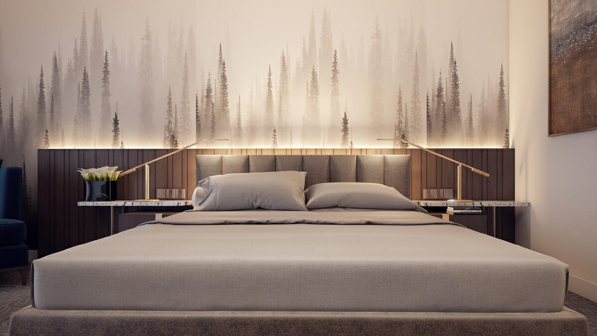 Unique headboard by Decorilla designer Mladen C