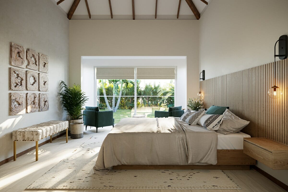 biophilic bedroom interior by Wanda P