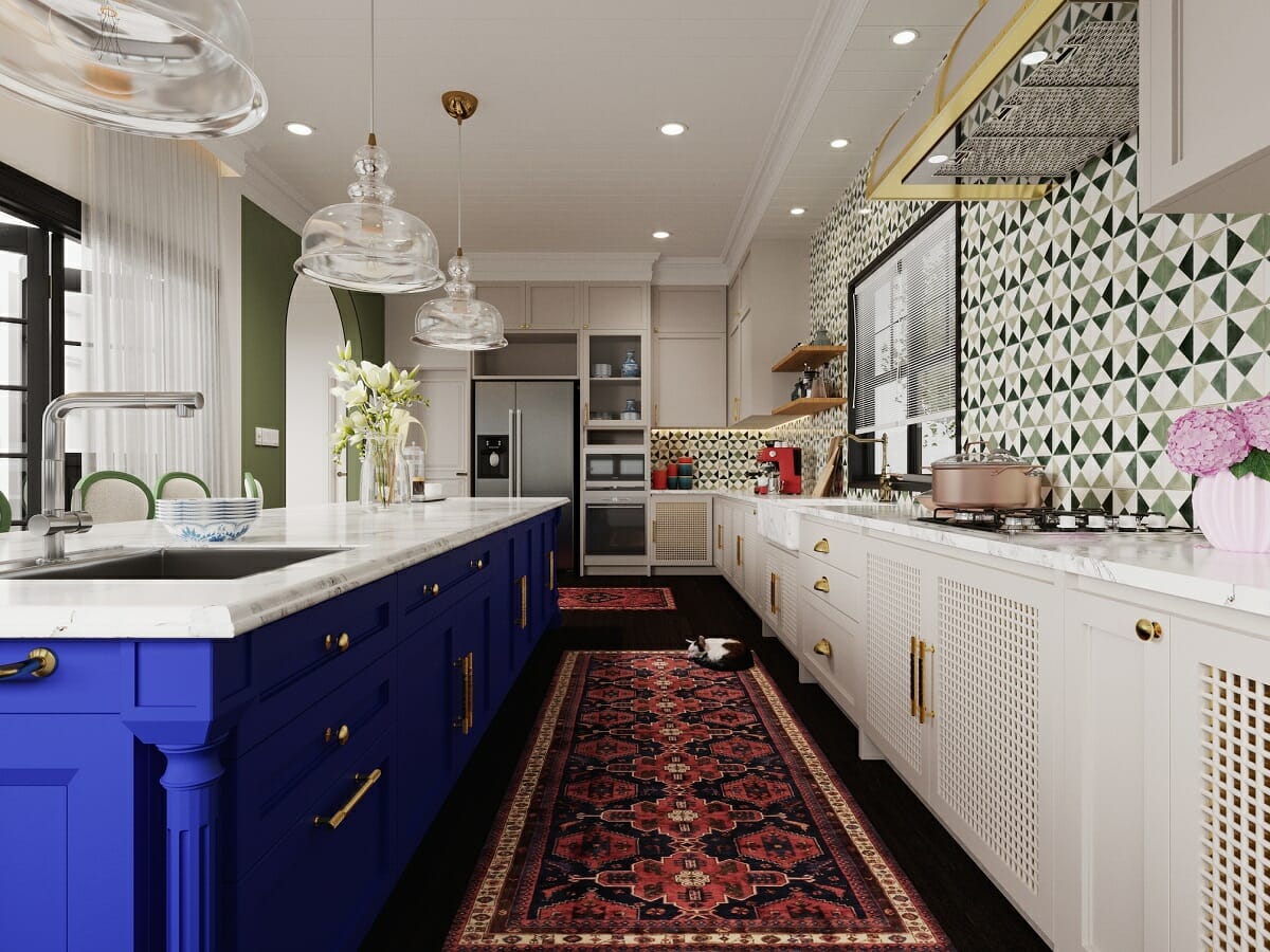 colorful kitchen by online interior designer Aida Anis