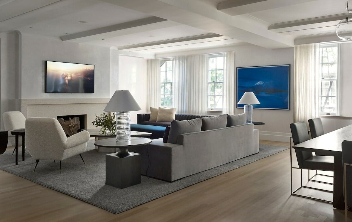 contemporary open living by new york interior designer bradley stephens