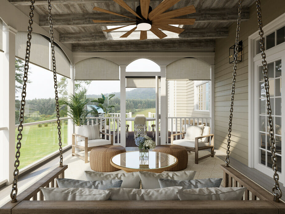 modern traditional house patio interior