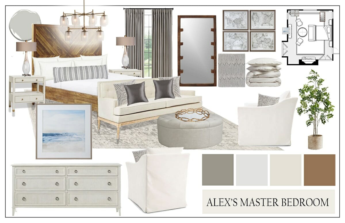 modern traditional interior design mood board